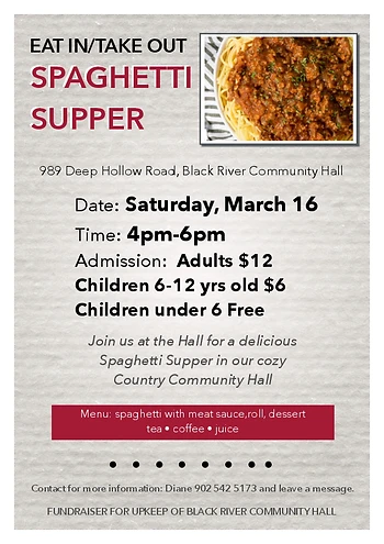 Poster for Spaghetti Supper