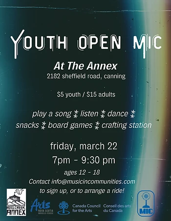 Poster for Youth Open Mic