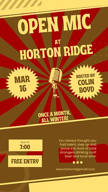Poster for Open Mic with Colin Boyd
