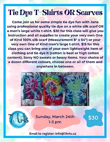 Poster for Tie Dye T-shirts OR Silk Scarves