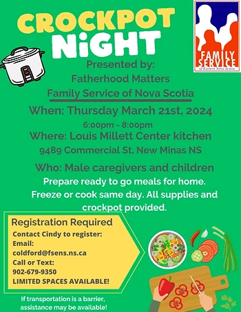 Poster for Male Caregivers and Kids Crock Pot Cooking