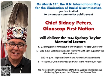 Poster for Lecture by Chief Sidney Peters