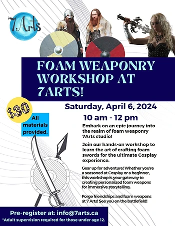 Poster for Foam Weaponry Workshop