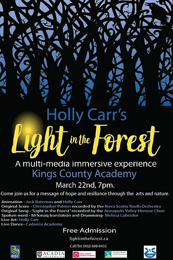 Poster for Holly Carr's Light in the Forest