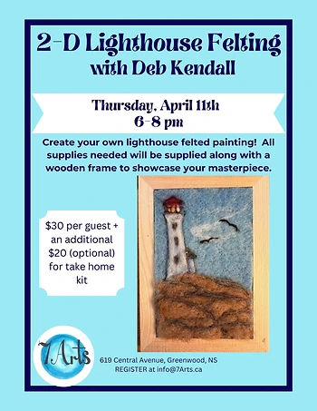 Poster for 2D Lighthouse Felting Workshop