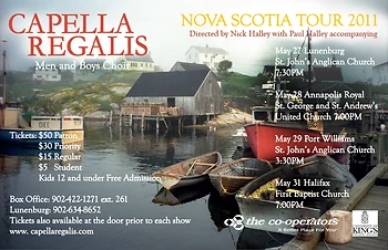 Poster for Capella Regalis Men and Boys Choir