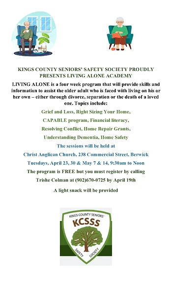 Poster for Kings County Seniors Living Alone
