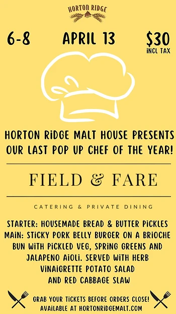 Poster for Pop Up Chef - Field & Fare Catering