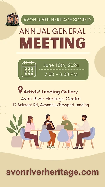 Poster for AGM for Avon River Heritage Society