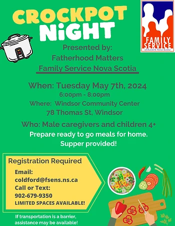 Poster for Fatherhood Matters Crock Pot Night