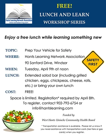 Poster for Vehicle Safety Lunch and Learn