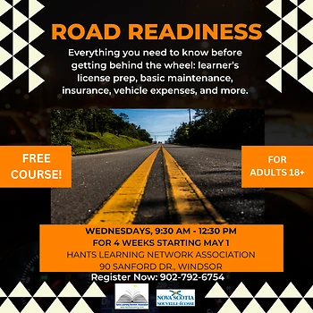 Poster for Road Readiness Workshop