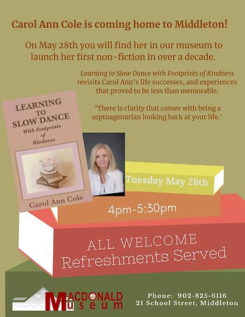 Poster for Book launch -  Learning to Slow Dance with Footprints of Kindness