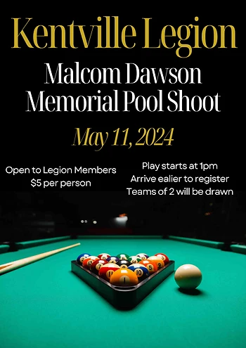 Poster for Malcom Dawson Memorial Pool Shoot
