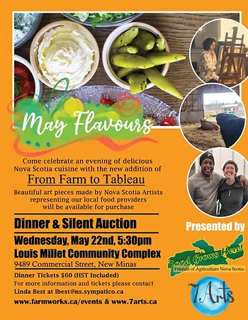 Poster for MAY FLAVOURS Dinner and Art Auction