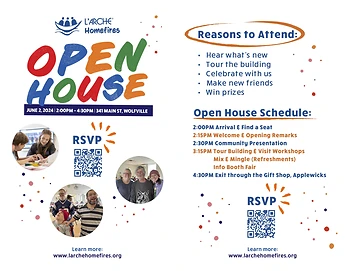 Poster for L'Arche Homefires Open House