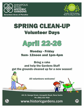 Poster for Historic Gardens Spring Cleanup