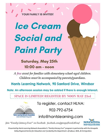 Poster for Ice Cream Social and Paint Party