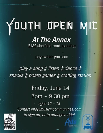 Poster for Youth Open Mic