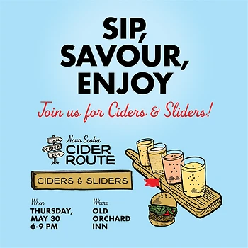 Poster for Ciders & Sliders Tasting Event