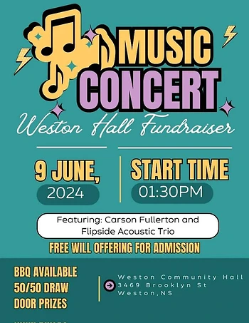 Poster for Music Concert - Weston Hall Fundraiser