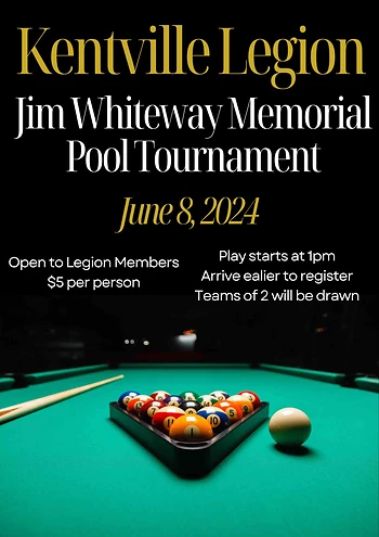 Poster for Jim Whiteway Memorial Pool Tournament