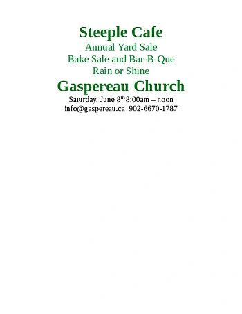 Poster for Steeple Cafe Yard Sale