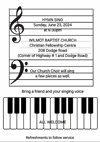 Poster for Hymn Sing