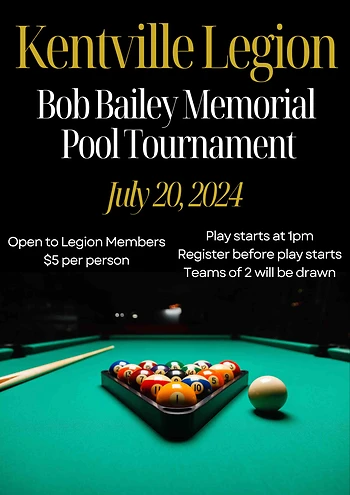 Poster for Bob Bailey Memorial Pool Tournament