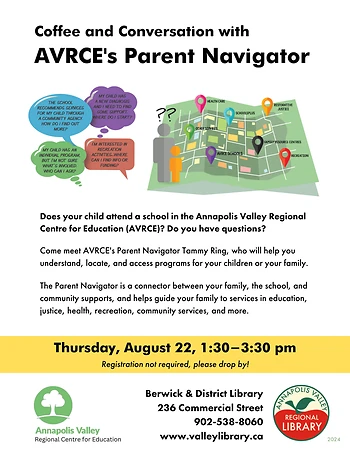 Poster for Coffee and Conversation with AVRCE's Parent Navigator
