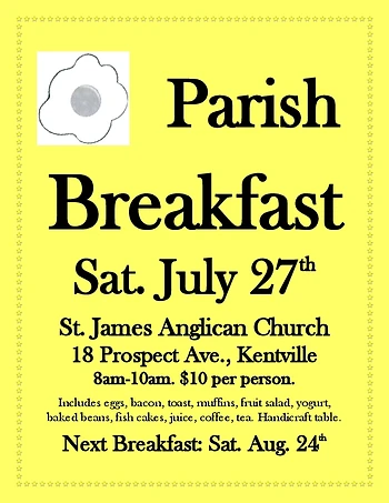 Poster for Parish Breakfast