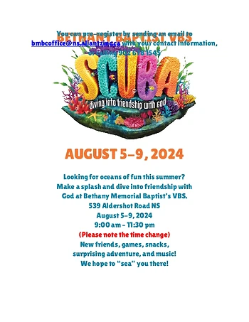 Poster for Vacation Bible School
