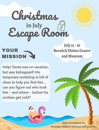 Poster for Christmas in July Escape Room