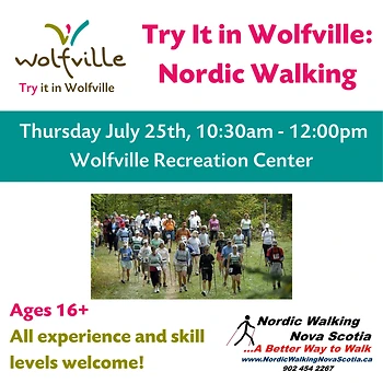 Poster for Try It in Wolfville: Nordic Walking