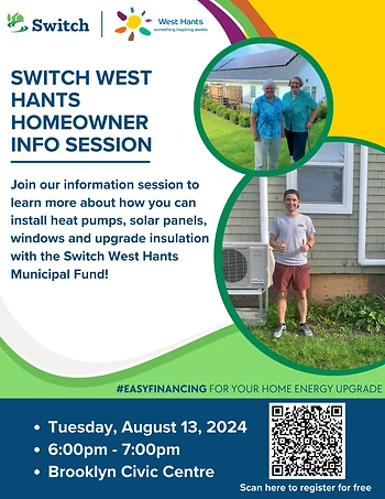 Poster for Switch Home Energy Upgrade Loan Info Session