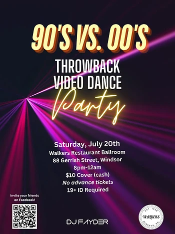 Poster for 90's vs. 00's Video Dance Party