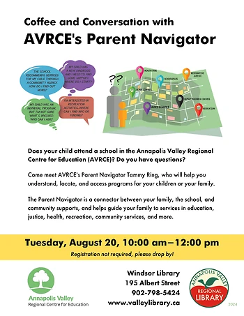 Poster for Coffee and Conversation with AVRCE's Parent Navigator