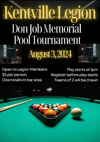 Poster for Don Job Memorial Pool Tournament