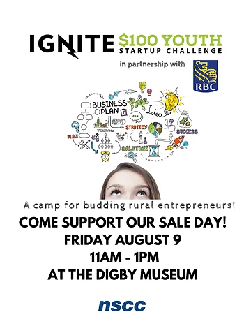 Poster for $100 Youth Startup Challenge Sale Event