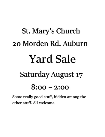 Poster for Church Yard Sale