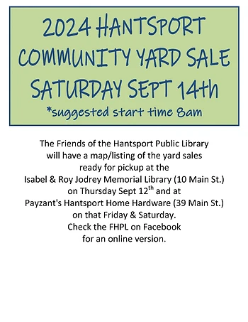Poster for Hantsport Community Yard Sale