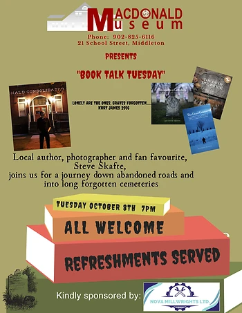 Poster for Book Talk Tuesday with Steve Skafte