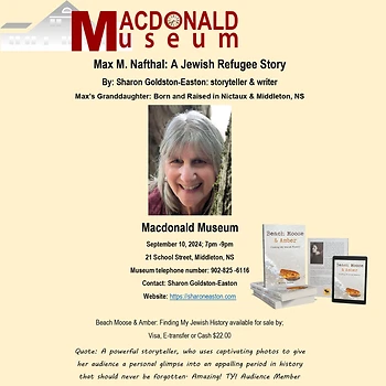 Poster for Book Talk Tuesday: Beach Moose and Amber: Finding My Jewish History