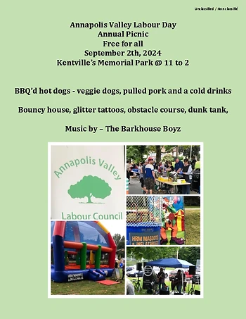 Poster for AVLC Labour Day Picnic