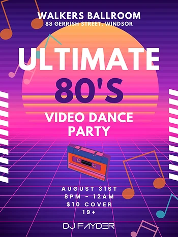 Poster for Ultimate 80's Video Dance Party