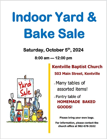 Poster for Indoor Yard and Bake Sale