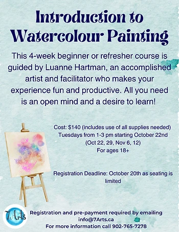 Poster for Introduction to Watercolour Painting