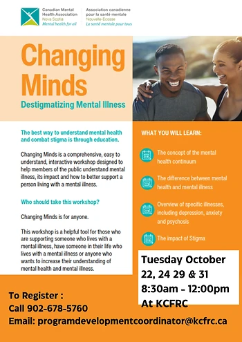 Poster for CMHA Changing Minds Course