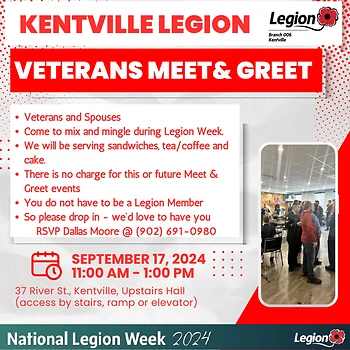 Poster for Legion Week - Veterans Meet & Greet
