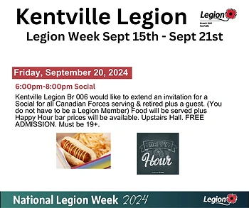 Poster for Legion Week - Social for Cdn Forces